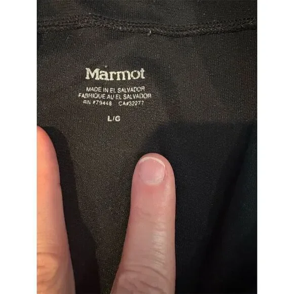 Marmot Men's Large Black Lightweight 1/2 Zip Pullover Long Sleeve - Picture 6 of 8